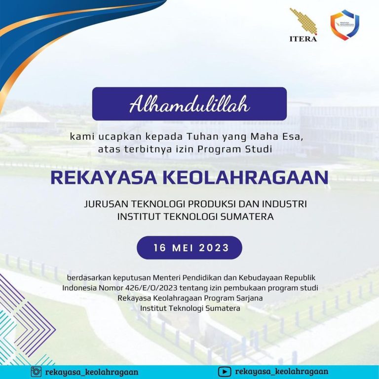 Dibuka Program Studi Rekayasa Keolahragaan Di Institut Teknologi Sumatera